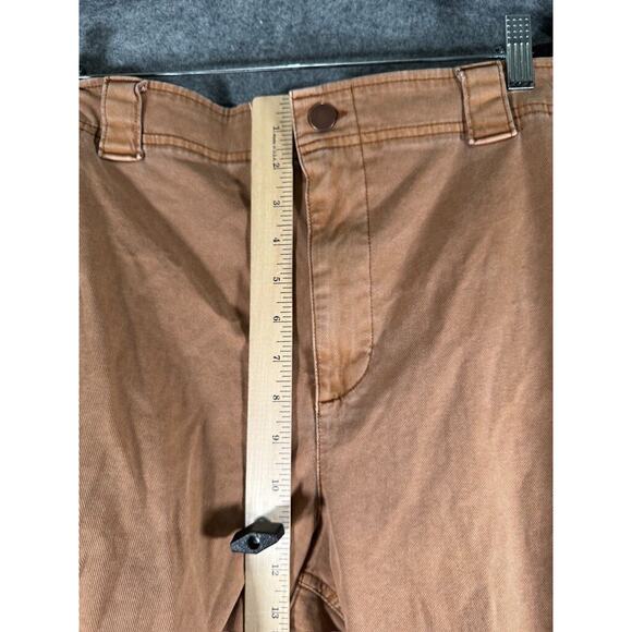 Old Navy‎ Pants Women XL Coco Brown Cargo Barrel Leg Denim Pull On Utility - Picture 4 of 9